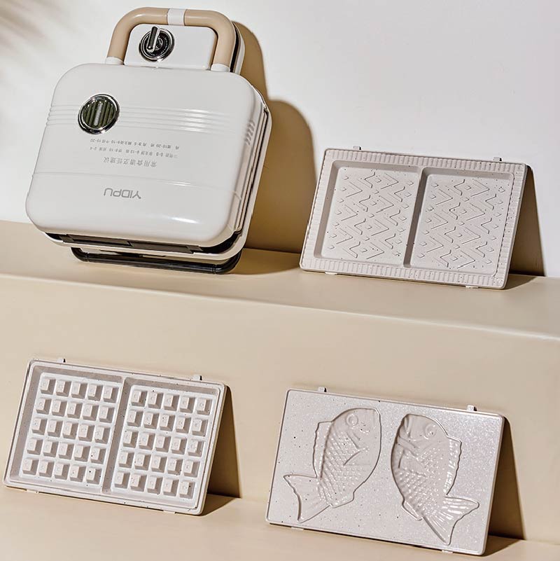 Mini Waffle Maker Machine - Sandwichera eléctrica multifuncional de 750W, máquina
