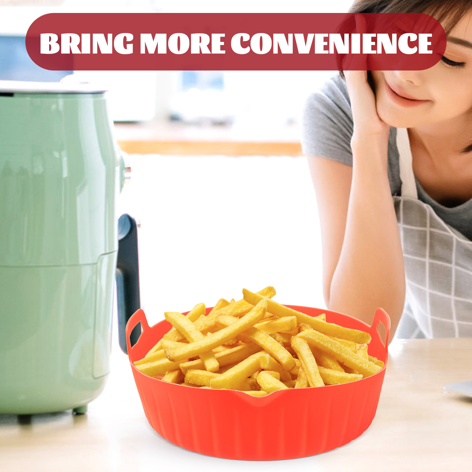 Recipiente de silicona para fr - Air Fryer Silicone Pot Liner reseña y precio